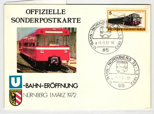 Berlin 379 auf Postkarte U-Bahn-Eröffnung Nürnberg #HT705