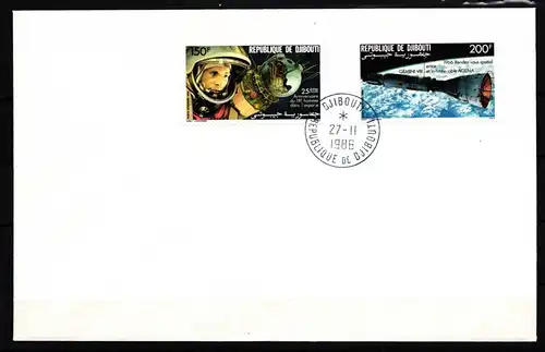 Dschibuti 480 und 481 gestempelt als FDC #HP113