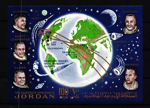 Jordanien Block 9 postfrisch Raumfahrt #GY889