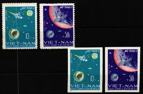 Vietnam Nord 448 und 449 + U postfrisch Raumfahrt #GY902
