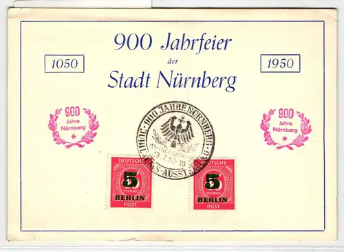 Berlin 64 auf Postkarte 900 Jahrfeier Nürnberg #HT703