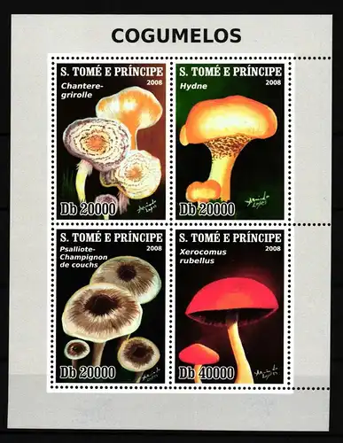 Sao Tome e Principe 4021-4024 postfrisch Kleinbogen / Pilze #GY981