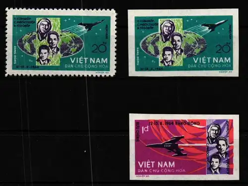 Vietnam Nord 259 A+B und 260 B postfrisch Raumfahrt #GY916