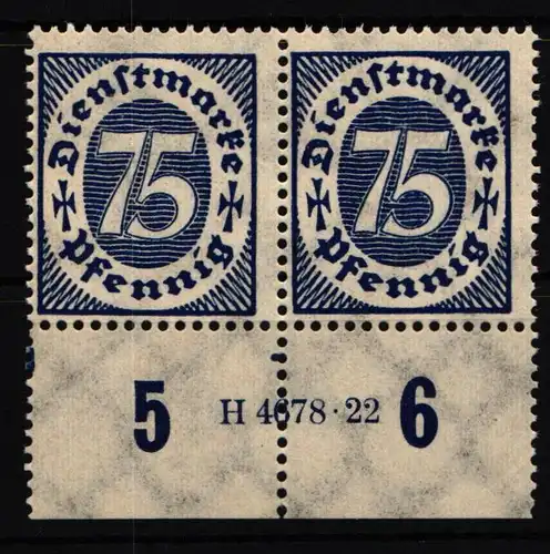Deutsches Reich Dienstmarken 69HAN postfrisch H4678.22 #HT823