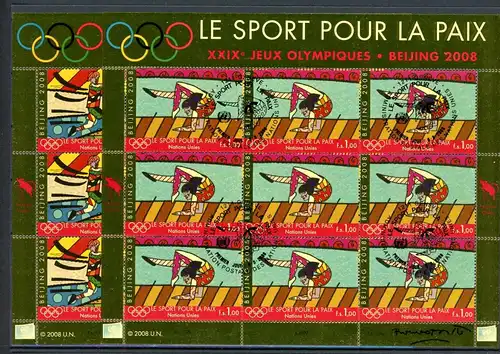 UNO Genf Kleinbögen 602-603 gestempelt Olympiade Peking #GW888