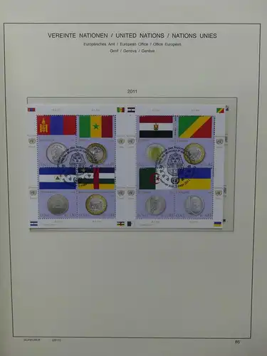 Vereinte Nationen 2009-2012 gestempelt besammelt im Schaubek Vordruck #LW498