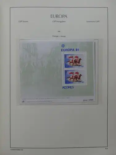 Europa Cept 1980-1985 postfrisch im Leuchtturm Vordruck, ca. 900,- Kat #LW508