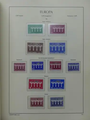 Europa Cept 1980-1985 postfrisch im Leuchtturm Vordruck, ca. 900,- Kat #LW508