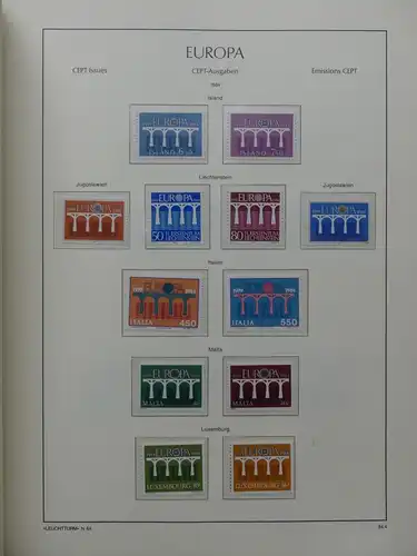Europa Cept 1980-1985 postfrisch im Leuchtturm Vordruck, ca. 900,- Kat #LW508