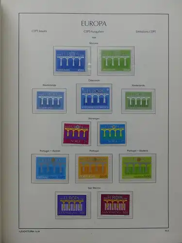 Europa Cept 1980-1985 postfrisch im Leuchtturm Vordruck, ca. 900,- Kat #LW508