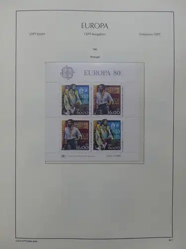 Europa Cept 1980-1985 postfrisch im Leuchtturm Vordruck, ca. 900,- Kat #LW508