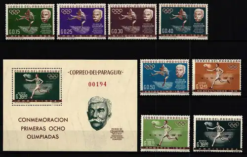 Paraguay 1160-1167 + Block 34 postfrisch Olympia #GW918