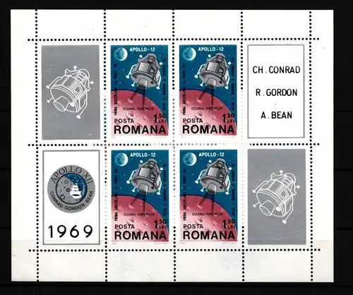 Rumänien Block 72 postfrisch Raumfahrt #HP346