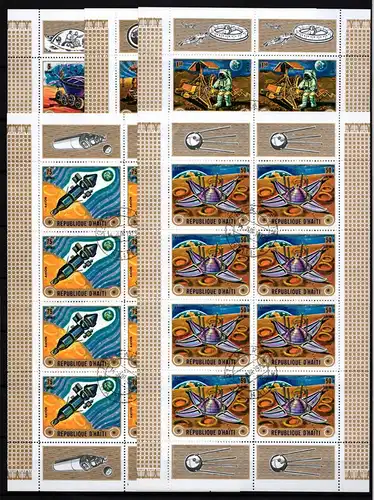 Haiti Vignettenkleinbögen gestempelt Raumfahrt #HP350