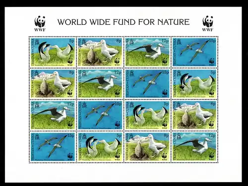 Tristan da Cunha 654-657 postfrisch WWF Kleinbogen #HL921