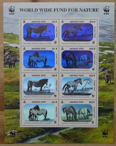 Mongolei Kleinbogen 3126-3129 postfrisch WWF Hologramm Bogen #HL550