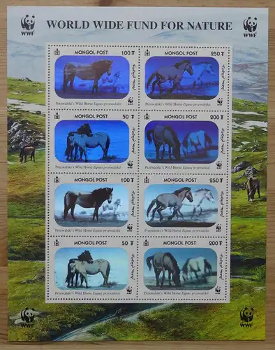 Mongolei Kleinbogen 3126-3129 postfrisch WWF Hologramm Bogen #HL548