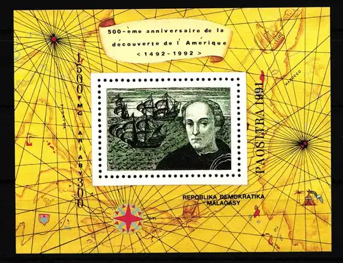 Madagaskar Block 165 postfrisch Schifffahrt Christoph Kolumbus #FZ603