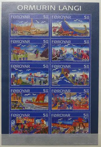 Färöer 562-571 postfrisch Kleinbogen Schifffahrt #HS424
