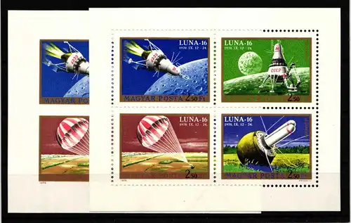 Ungarn 2642-2645 postfrisch Kleinbogen A+B / Raumfahrt #HP386