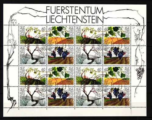 Liechtenstein Jahrgang 1994 4er Blöcke Ersttagssonderstempel #HR035