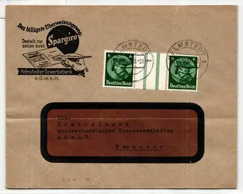 Deutsches Reich WZ 9 auf Brief als Einzelfrankatur portogerecht #HL587