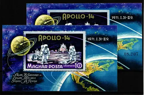 Ungarn Block 80 A+B postfrisch Raumfahrt #HP425