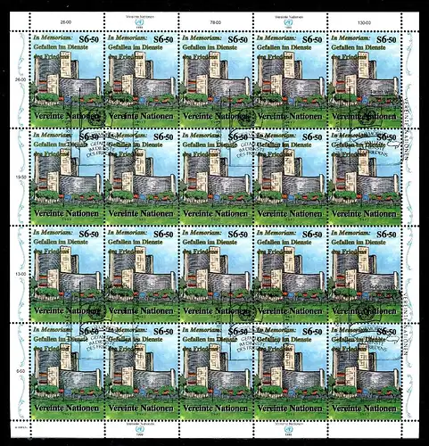 UNO Wien Kleinbogen 298 gestempelt #GW882