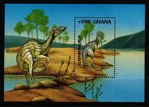 Ghana Block 201 postfrisch Prähistorische Tiere Dinosaurier #HR175
