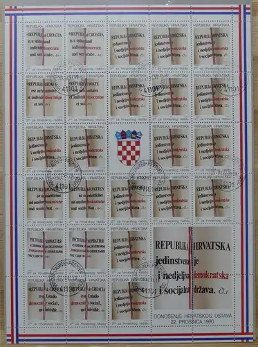 Kroatien 714-719 A/B postfrisch Bogen #HL738