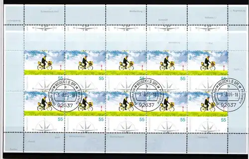 Bund Zehnerbögen 2447 und 2448 Ersttagsstempel WEIDEN #HP702