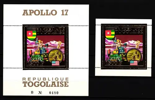 Togo 965 und Block 73 postfrisch Raumfahrt #HP536