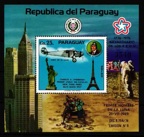 Paraguay Block 300 postfrisch Raumfahrt #HP551