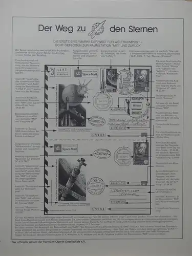 Motiv Weltraum Raumfahrt Doppelkarte Raumstation MIR m. Unterschrift etc #HC845