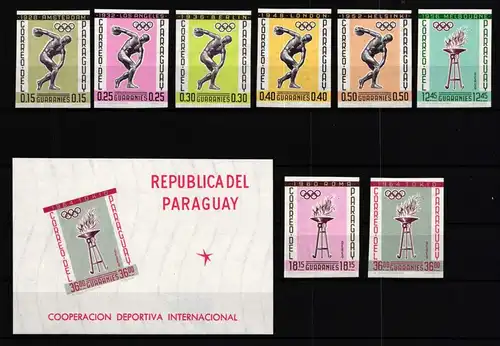 Paraguay 1111-1118 + Block 29 postfrisch Olympia #GW917