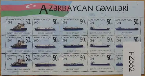 Aserbaidschan 167-171 postfrisch Zd-Bogen Schifffahrt #FZ552