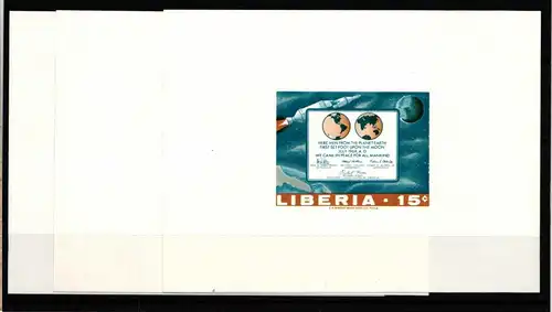 Liberia 725-727 postfrisch Einzelblöcke / Raumfahrt #HP607