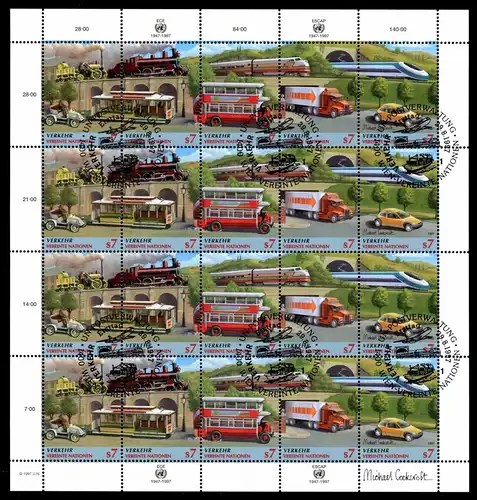 UNO Wien ZD-Bogen 231-235 Ersttagssonderstempel #GW875