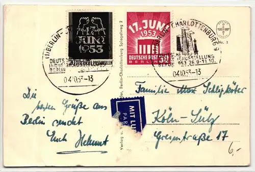 Berlin 110-111 auf Postkarte überfrankiert #HL833