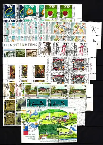 Liechtenstein Jahrgang 1999 4er Blöcke Ersttagssonderstempel #HR039