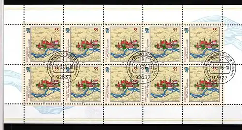 Bund Zehnerbogen 2526 Ersttagsstempel WEIDEN #HP749