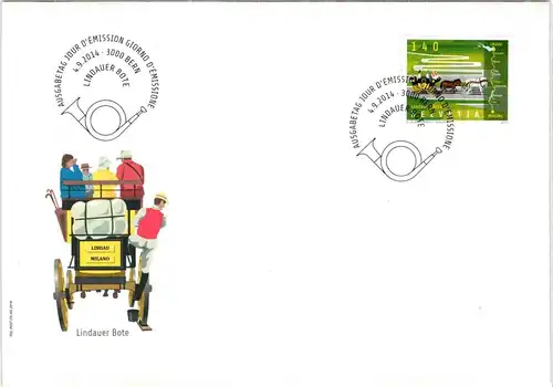 Schweiz Jahrgang 2014 als Ersttagsbrief #HL926