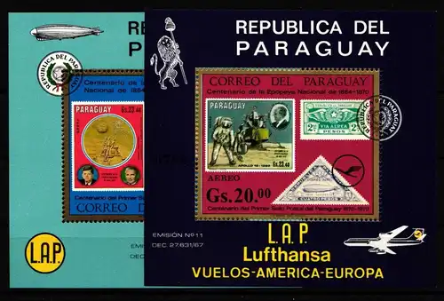Paraguay Block 166 und 167 postfrisch Raumfahrt #HP661