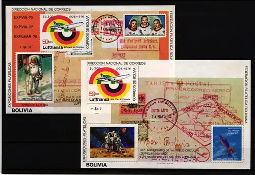Bolivien Block 104 und 105 postfrisch Raumfahrt #HP665