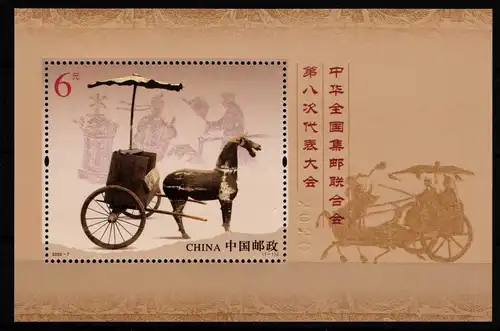 China Volksrepublik Block 259 postfrisch Pferdewagen #HX508