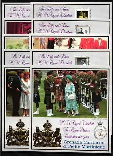 Commonwealth postfrisch 10 Blöcke zum 100. Geburtstag von Queen Mom #HP850