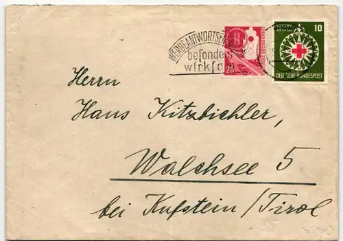 BRD 169 auf Brief als Mischfrankatur portogerecht #HM200