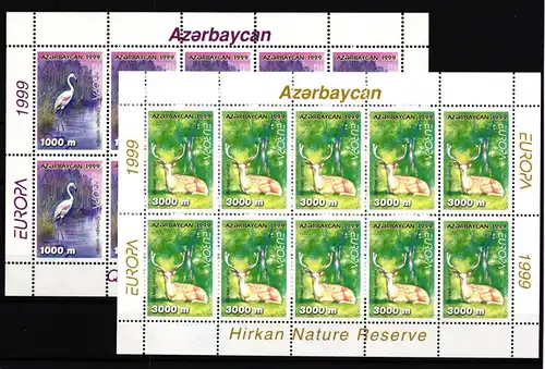 Aserbaidschan 442-443 postfrisch als Kleinbögen, CEPT #HR260