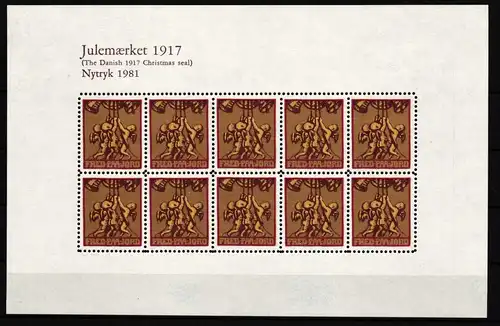 Dänemark aus Jahrgang 1981 postfrisch Kleinbogen aus Julemarken #HP959