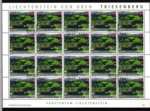 Liechtenstein 1369 gestempelt Kleinbogen /Ersttagsstempel #HP868